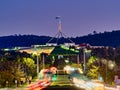 Night View of Australian  Parliament  House, Canberra, Australia Royalty Free Stock Photo