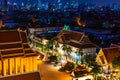 Night view on Bangkok city. night lights on the horizon Royalty Free Stock Photo
