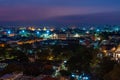 Night view on Bangkok city. night lights on the horizon Royalty Free Stock Photo
