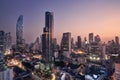 Night view of Bangkok skyline at dusk Royalty Free Stock Photo