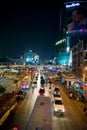 Night view of Bangkok streets