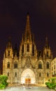 Night View Of Barcelona Cathedral