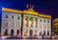 Night view of the Barcelona town hall, Spain....IMAGE Royalty Free Stock Photo