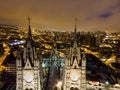 Night view of the basilica of the national vote