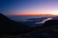 Night view of the Bay of Kotor Royalty Free Stock Photo