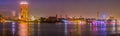 Panorama of Gezira island at night, Cairo, Egypt Royalty Free Stock Photo