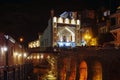 Night view on beautiful Orbeliani hot sulfur bath house in the baths district Abanotubani in the middle of Tbilisi Old town. Royalty Free Stock Photo