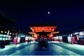 Night view of a beautiful street in Tokio with Hozomon gate