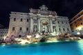 Night view of beautiful Trevi Fountain in Rome, Italy Royalty Free Stock Photo