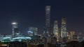 Night view of Beijing skyline from the Jingshan park Royalty Free Stock Photo