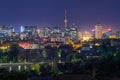 Night view of Beijing skyline from the Jingshan park Royalty Free Stock Photo