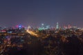 Night view of Beijing skyline from the Jingshan park Royalty Free Stock Photo