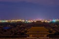 Night view of Beijing skyline from the Jingshan park Royalty Free Stock Photo