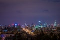 Night view of Beijing skyline from the Jingshan park Royalty Free Stock Photo