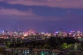 Night view of Beijing skyline from the Jingshan park Royalty Free Stock Photo