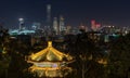 Night view of Beijing skyline from the Jingshan park Royalty Free Stock Photo