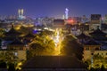 Night view of Beijing skyline from the Jingshan park Royalty Free Stock Photo