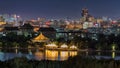 Night view of Beijing skyline from the Jingshan park Royalty Free Stock Photo