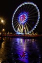 Night view of big wheel in Paris Royalty Free Stock Photo