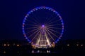 Night view of big wheel in Paris Royalty Free Stock Photo