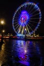 Night view of big wheel in Paris Royalty Free Stock Photo