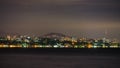 Night view of Black Sea with Sochi on background Royalty Free Stock Photo