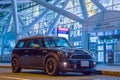 Night view of BMW MINI and airport