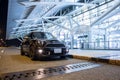 Night view of BMW MINI and airport