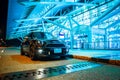 Night view of BMW MINI and airport