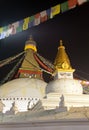 Night view of Bodhnath stupa - Kathmandu - Nepal Royalty Free Stock Photo