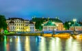 Night view of the Bonde Palace and Riddarhuset building in the central Stockholm, Sweden....IMAGE Royalty Free Stock Photo