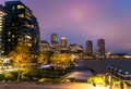 Night view of Boston downtown Royalty Free Stock Photo