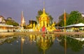 Wat Botum Vatey Pagoda Temple of Lotus Night View Phnom Penh Cambodia