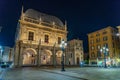 Night view of Brescia with Palazzo della Loggia, Italy