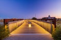 Night view of the bridge in Scissortail Park