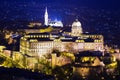 Night View Buda Castle Or Royal Palace In Budapest