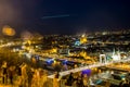 Scenery Night view of Budapest from Gellert Hill Royalty Free Stock Photo