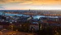 Night view of Budapest historical townscape with Danube river