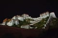 Night view of buddhist Potala Palace in Lhasa. Tibet, China Royalty Free Stock Photo