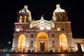 Night view of building facade of Nuestra Senora de la Asuncion or Cathedral of Cordoba Royalty Free Stock Photo