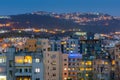 Night view of buildings in Beirut of Lebanon with background of mountain Royalty Free Stock Photo