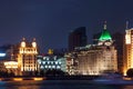 Night view at the bund in Shanghai Royalty Free Stock Photo