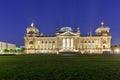 Night view of Bundestag Reichstag building in Berlin, Germany Royalty Free Stock Photo