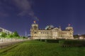 Night view of Bundestag Reichstag building in Berlin, Germany Royalty Free Stock Photo