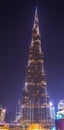 Night view of the Burj Khalifa skyscraper in Dubai which is the world tallest building....IMAGE Royalty Free Stock Photo