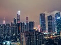 Night view, Bustling Guangzhou city center 