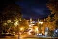 Night view of Buxtob, a spa town in Derbyshire, in the East Midlands region of England Royalty Free Stock Photo