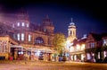 Night view of Buxtob, a spa town in Derbyshire, in the East Midlands region of England Royalty Free Stock Photo