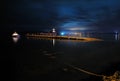 Night view of Calen floating dock, Calen, Chiloe, Chile