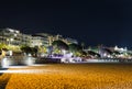 Night view Cannes, Cote d'Azur, France, South Europe. Nice city and luxury resort of French riviera. Famous tourist destination Royalty Free Stock Photo